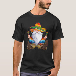 Mexican Gnome Cinco De Mayo Serape Poncho Men Wome T-Shirt