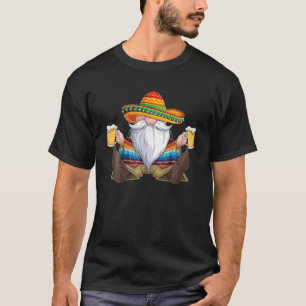 Mexican Gnome Cinco De Mayo Serape Poncho Sombrero T-Shirt