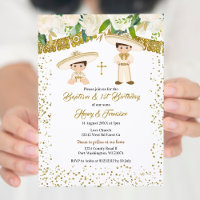 Mexican Gold Charro Boys Baptism and Birthday 