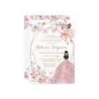 Mexican Gold Pink Floral Princess Quinceañera 