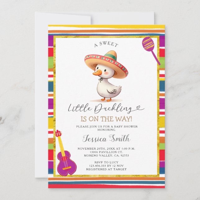 Mexican Goose Fiesta Baby Shower Invitation (Front)