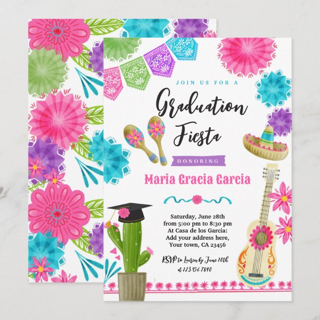 Mexican Graduation Party Invite (Front/Back)