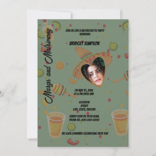 mexican green margs & matrimony Bachelorette photo Invitation