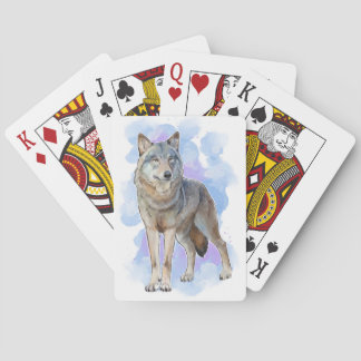 Mexican grey wolf playing cards