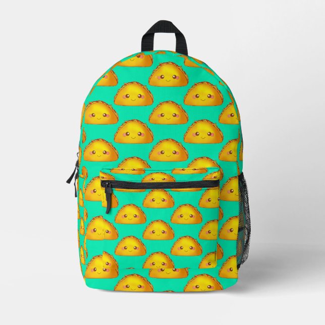  Mexican Ground Beef Hard Shell Taco Printed Backpack (Front)