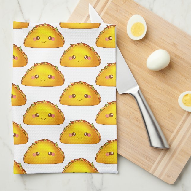  Mexican Ground Beef Hard Shell Taco Tea Towel (Quarter Fold)