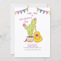Mexican Guitar Graduation Party Invitation