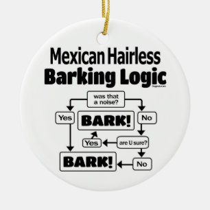 Mexican Hairless Barking Logic Ceramic Tree Decoration