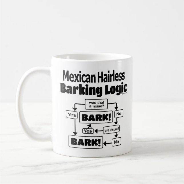 Mexican Hairless Barking Logic Coffee Mug (Left)