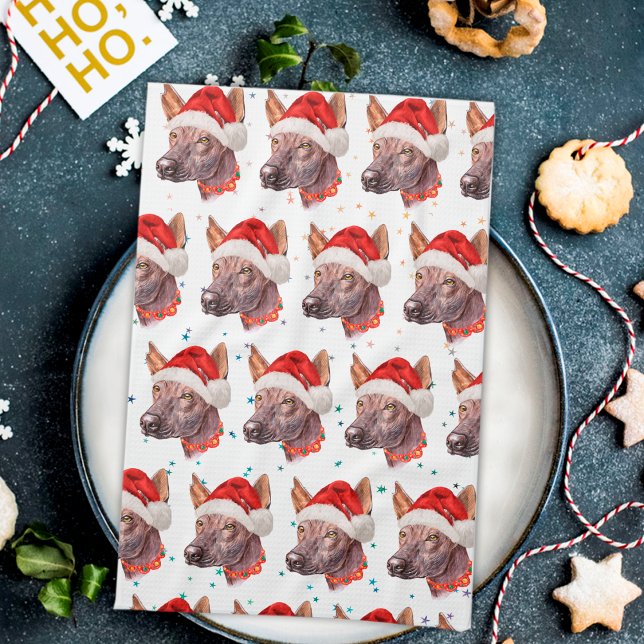 Mexican Hairless Dog Breed Christmas Stars Tea Towel (Creator Uploaded)