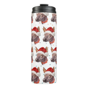 Mexican Hairless Dog Breed Christmas Stars Thermal Tumbler