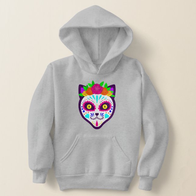 mexican halloween cat sugar skull  (Laydown)