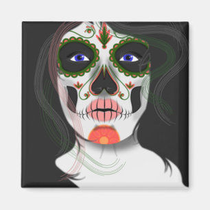 Mexican Halloween Mask Fridge Magnet