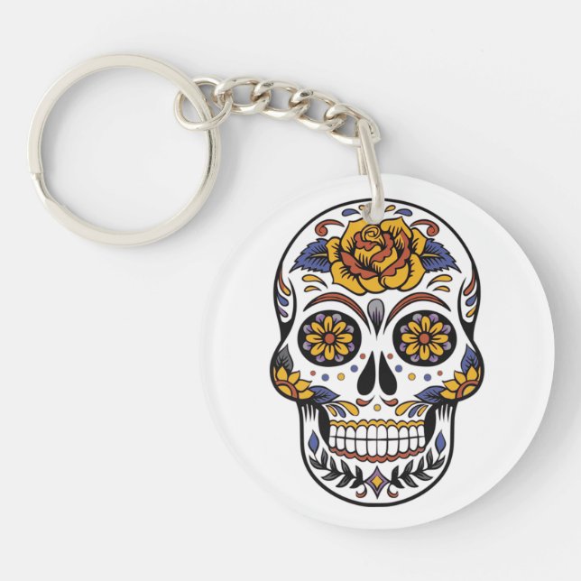 Mexican Halloween Mask Keychain (Front)
