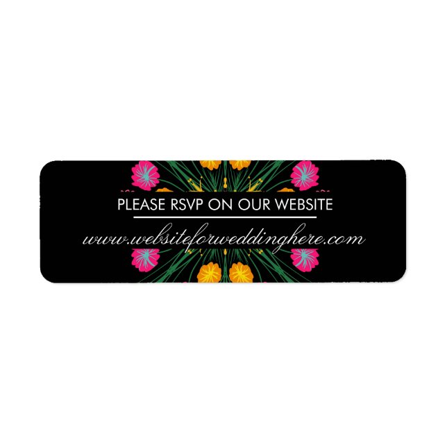 Mexican Hand Drawn Floral Spanish Website RSVP (Front)
