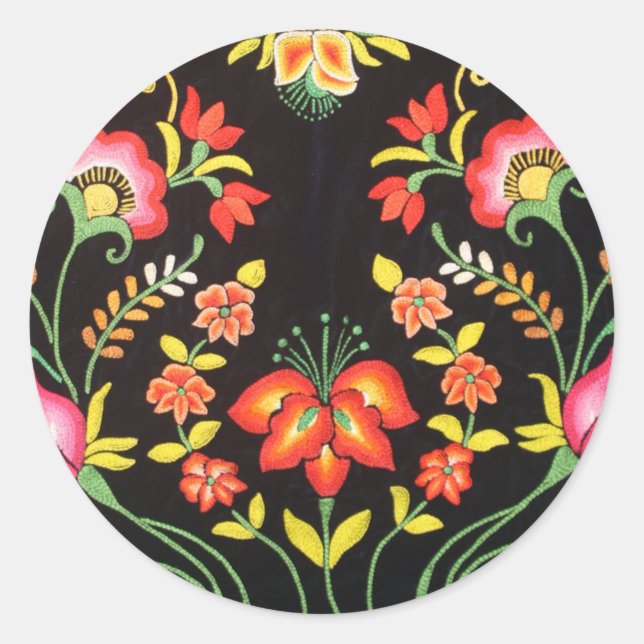 Mexican Hand Embroidery Flowers Envelope 20 Seals (Front)