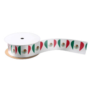 Mexican heart flag Satin Ribbon