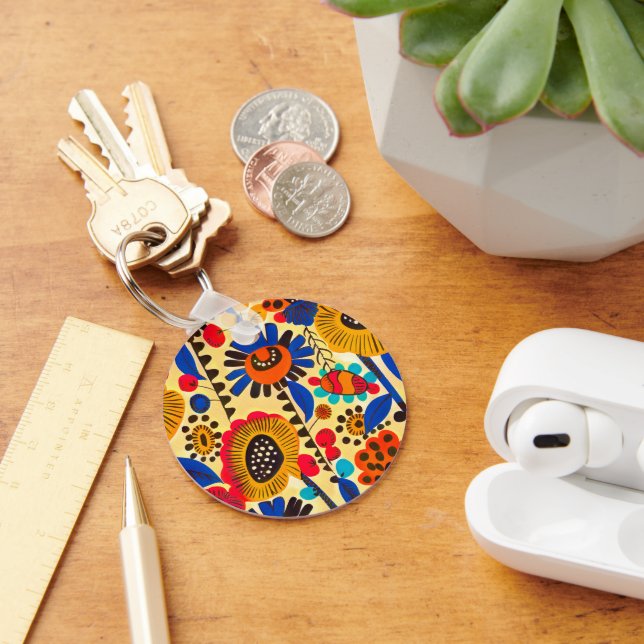 Mexican Heritage Floral Print Key Ring (Desk)
