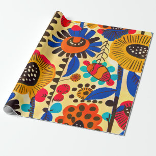 Mexican Heritage Floral Print Wrapping Paper