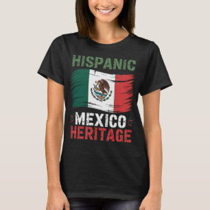 Mexican Heritage Hispanic Pride Distressed Flag T-Shirt