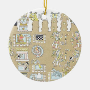 Mexican Hieroglyphics, from 'Vues des Cordillieres Ceramic Tree Decoration