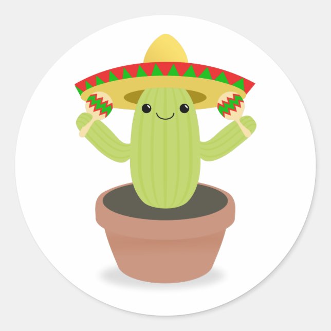 Mexican Holiday Classic Round Sticker (Front)