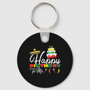Mexican Holliday Sombrero Cute Cake Happy Birthday Key Ring