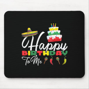 Mexican Holliday Sombrero Cute Cake Happy Birthday Mouse Mat