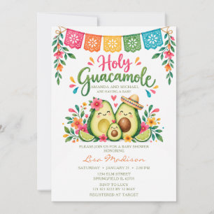 Mexican Holy Guacamole Fiesta Girl Baby Shower Invitation