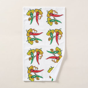 Mexican Hot Peppers Bathroom Towel Sets