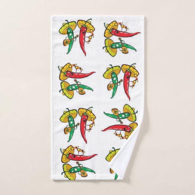 Mexican Hot Peppers Bathroom Towel Sets (Hand Towel)
