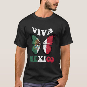 Mexican Independence Day Butterfly Viva Mexico Fla T-Shirt