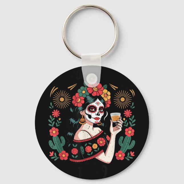 Mexican independence day viva-mexico cabrones key ring (Front)