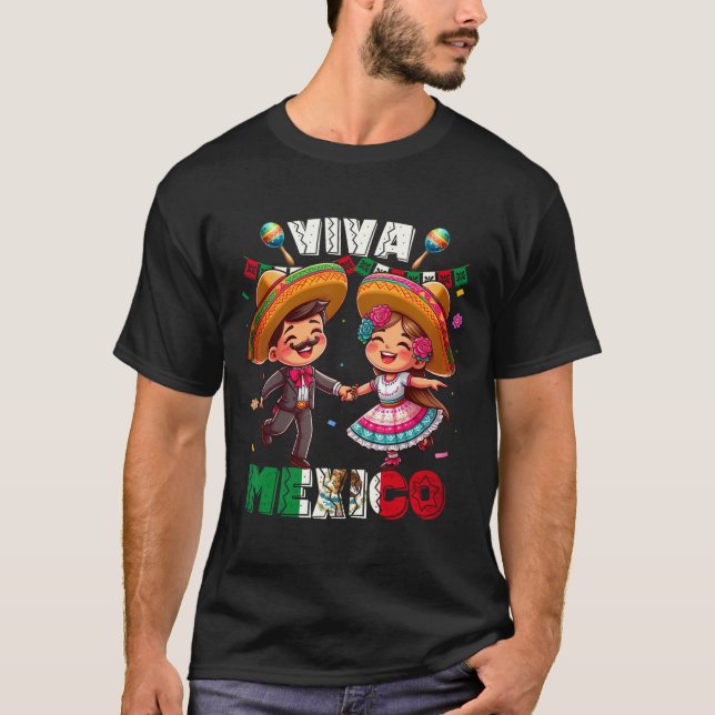 Mexican Independence Day Viva Mexico S Boys Girls  T-Shirt (Front)