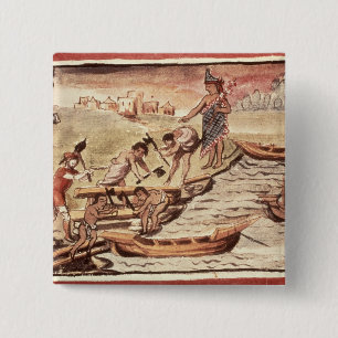 Mexican Indian boatbuilders 15 Cm Square Badge