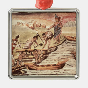 Mexican Indian boatbuilders Metal Tree Decoration