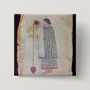 Mexican Indian Preparing Chocolate, from the Codex 15 Cm Square Badge
