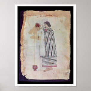 Mexican Indian Preparing Chocolate, from the Codex Poster