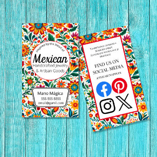 Mexican-Inspired Jewelry & Handmade Goods Business Card
