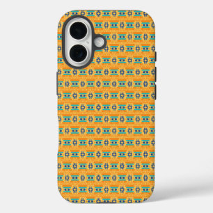 Mexican inspired pattern in yellow and blue iPhone 16 case