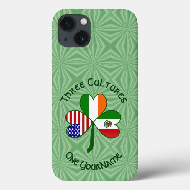 Mexican Irish American Flag Shamrock Personalised  Case-Mate iPhone Case (Back)