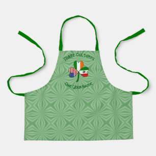 Mexican Irish American Flags Shamrock Personalised Apron
