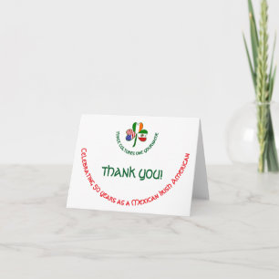 Mexican Irish American Shamrock Thank You Card