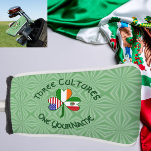 Mexican Irish USA Flags Shamrock Personalised  Golf Head Cover