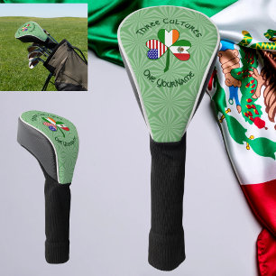 Mexican Irish USA Flags Shamrock Personalised  Golf Head Cover