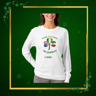 Mexican Irish USA Flags Shamrock Personalised T-Shirt