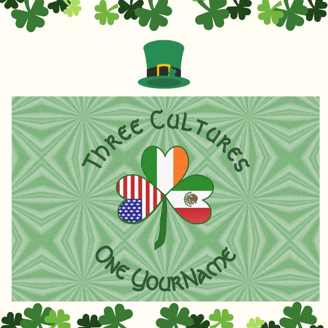 Mexican Irish USA Flags Shamrock Personalised  Tissue Paper (Creator Uploaded)