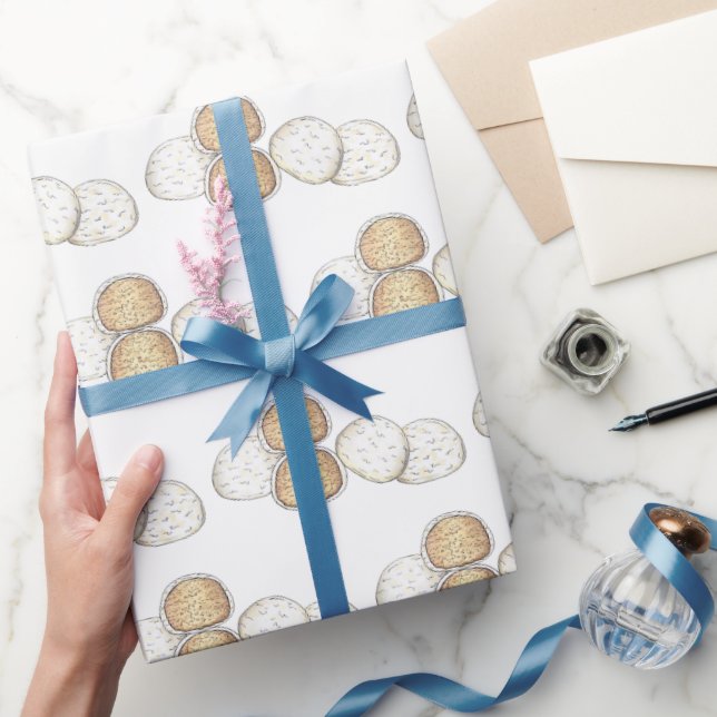 Mexican Italian Wedding Cookies Russian Teacakes Wrapping Paper (Gifting)