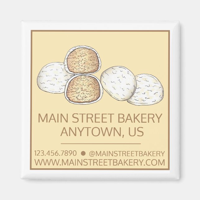 Mexican Italian Wedding Cookies Snowballs Bakery Magnet (Front)