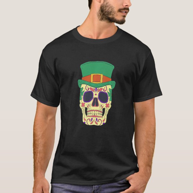 mexican leprikon hat belt skull leprechaun   T-Shirt (Front)